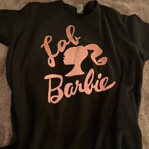 Lab Barbie Black Tee with Pink Silhouette